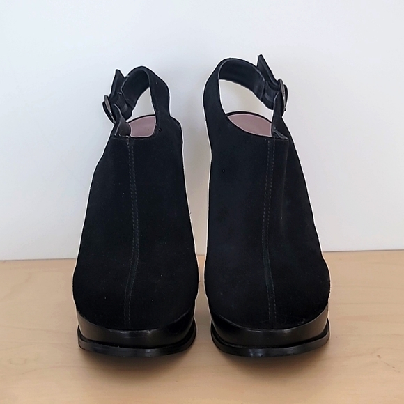 Michael Sable Black Suede Platform Heels Size 7 - Picture 3 of 7